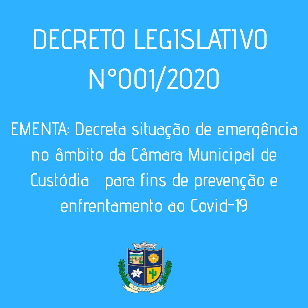 Custódia: Legislativo adotou novas medidas de prevenção ao Covid-19 após decretos dos governos